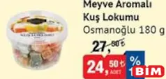 OSMANOĞLU MEYVE AROMALI KUŞ LOKUMU 180 G fiyat ve kampanya bilgisi
